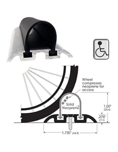 Umbral de Ducha Accesible Gordon Glass 91.44 cm Aluminio