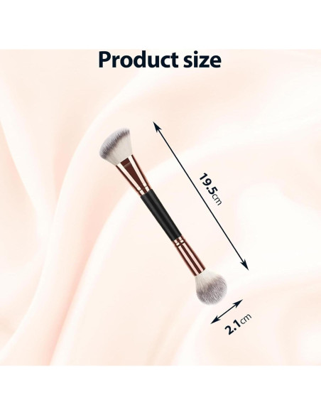 Pinceles de Maquillaje Doble Cara UAIAGM 2 Pcs Negro Pinceles de Maquillaje Doble Cara UAIAGM 2 Pcs Negro