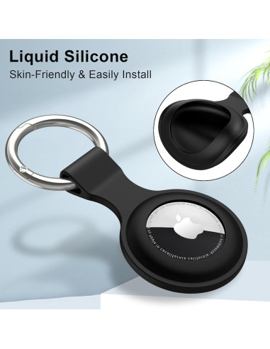 Meliya 4 Fundas Protectores Silicona para Apple AirTag Negro