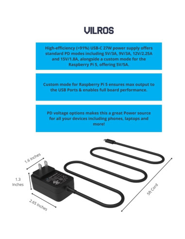 Kit de Juegos Retro Vilros Raspberry Pi 5 4GB RAM 128GB SD