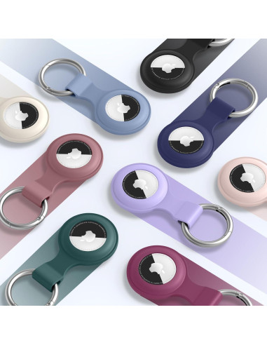 Meliya 4 Fundas Protectores Silicona para Apple AirTag Negro