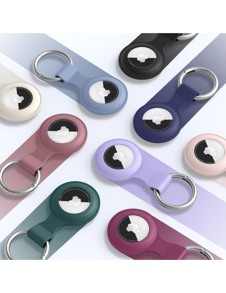 Meliya 4 Fundas Protectores Silicona para Apple AirTag Negro Meliya 4 Fundas Protectores Silicona para Apple AirTag Negro