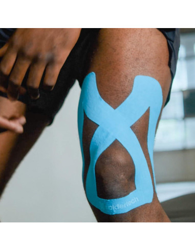 Cinta Kinesiológica Pre-Cortada Spidertech para Rodilla - Negro