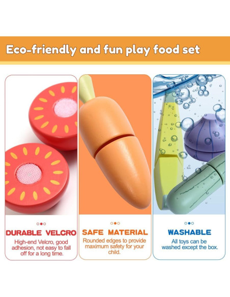 Juego de Comida de Madera Treehouse Kids 18 Piezas Juego de Comida de Madera Treehouse Kids 18 Piezas
