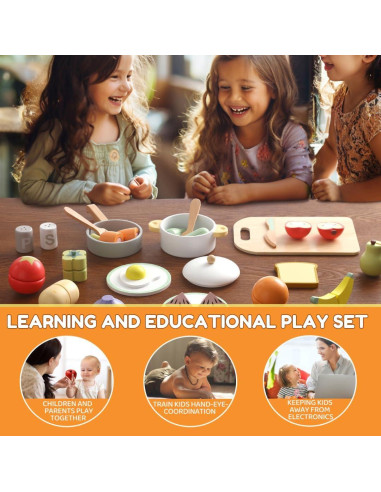 Juego de Comida de Madera Treehouse Kids 18 Piezas