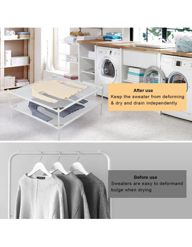 Estante Secador de Ropa Shrivee 2 Capas Malla Blanco 71cm