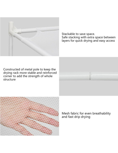 Estante Secador de Ropa Shrivee 2 Capas Malla Blanco 71cm Estante Secador de Ropa Shrivee 2 Capas Malla Blanco 71cm