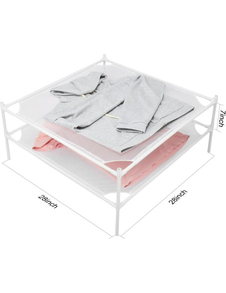 Estante Secador de Ropa Shrivee 2 Capas Malla Blanco 71cm Estante Secador de Ropa Shrivee 2 Capas Malla Blanco 71cm