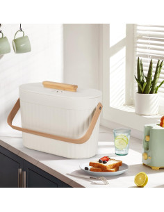 Cubo de Compostaje Yatmung 3.8L Crema con Filtro Antiodor 2