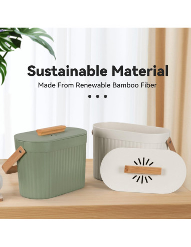 Cubo de Compostaje Yatmung 3.8L Crema con Filtro Antiodor