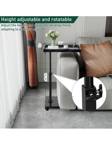 Mesa Auxiliar Ajustable XNSDXV Negra, Mesa C Giratoria 360