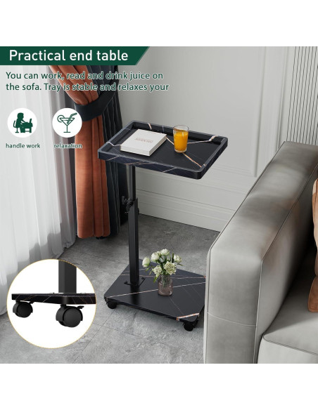 Mesa Auxiliar Ajustable XNSDXV Negra, Mesa C Giratoria 360 Mesa Auxiliar Ajustable XNSDXV Negra, Mesa C Giratoria 360