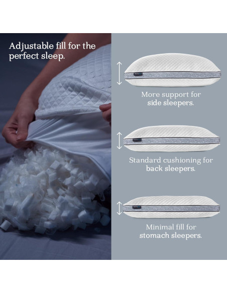 Almohada Zafiro DreamyBlue Reina Ajustable Espuma Viscoelástica Almohada Zafiro DreamyBlue Reina Ajustable Espuma Viscoelástica