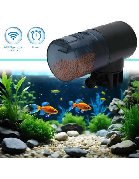 Alimentador Automático de Peces WiFi Lychee 200ml con Temporizador Alimentador Automático de Peces WiFi Lychee 200ml con Temporizador