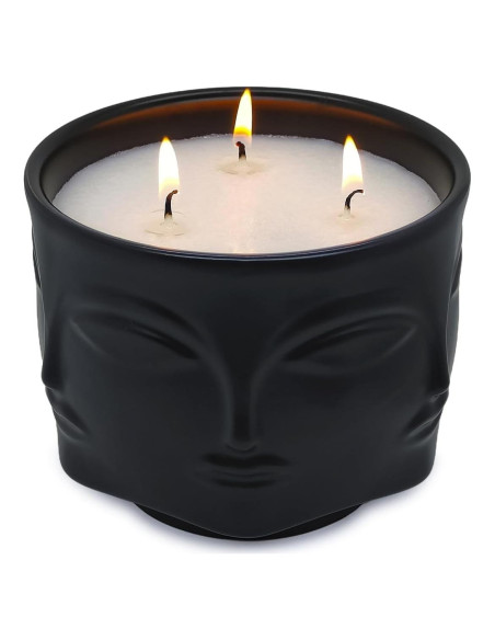Vela Aromática de Soja 20 oz Cabeza de Buda Negra Lavanda Vela Aromática de Soja 20 oz Cabeza de Buda Negra Lavanda