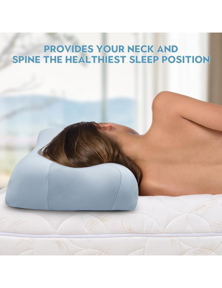 Almohada de Belleza Royalisneeo Espuma con Memoria Azul Estándar Almohada de Belleza Royalisneeo Espuma con Memoria Azul Estándar