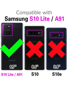 Funda Asuwish Rosa para Samsung Galaxy S10 Lite con Tapa y Soporte 2