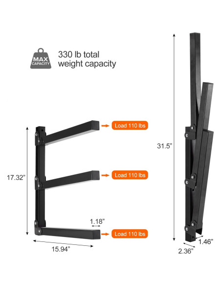 Estante de Madera Ultrawall para Montaje en Pared - 3 Niveles, 150 kg Estante de Madera Ultrawall para Montaje en Pared - 3 Niveles, 150 kg