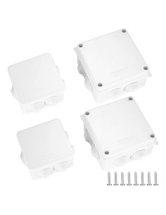 Cajas de Conexión Impermeables IP65/IP55 4 Pcs ABS Blanco