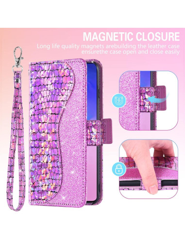 Funda Asuwish Rosa para Samsung Galaxy S10 Lite con Tapa y Soporte