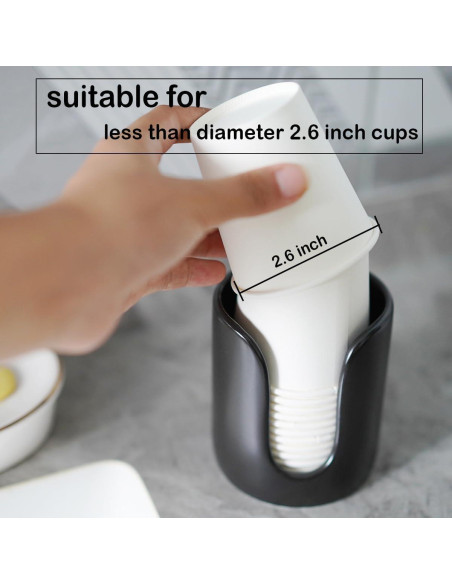 Dispensador de Tazas de Baño Cerámica HANKOR Negro 8.9x7.6 cm Dispensador de Tazas de Baño Cerámica HANKOR Negro 8.9x7.6 cm
