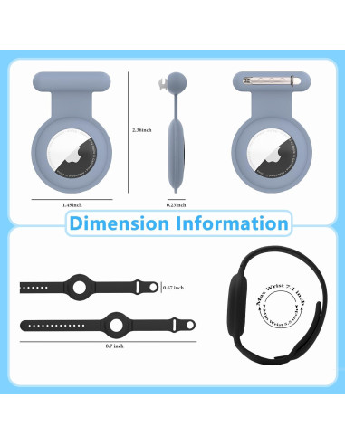 4 Soportes de Pin Oculto Ekoonpft para Airtag + Pulsera Negra