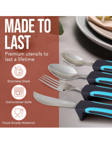 Set de Utensilios Adaptativos BUNMO para Artritis - 4 Piezas