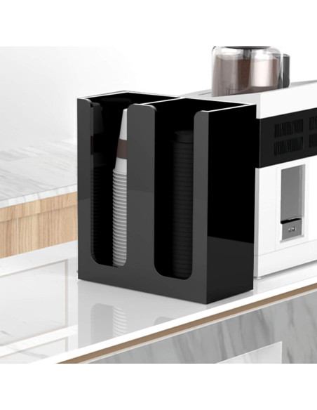 Organizador de Tazas Acrílicas Richboom, 2 Compartimentos, Negro Organizador de Tazas Acrílicas Richboom, 2 Compartimentos, Negro