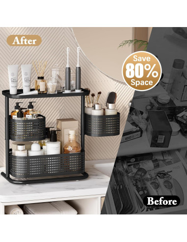 Organizador de Encimera KINGRACK 3 Niveles Metal Negro