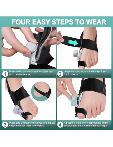 Corrector de Juanetes Ajustable Simpilos - 1 Par Negro