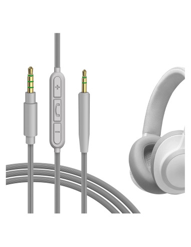 Cable de Audio Geekria 2.5mm a 3.5mm con Micrófono y Control de Volumen