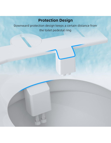 Accesorio de Bidet Hibbent Doble Boquilla Ajustable Blanco/Cromo
