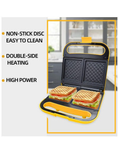 Hacedor de Sándwiches Eléctrico Aoruru KS-303S Antiadherente 2