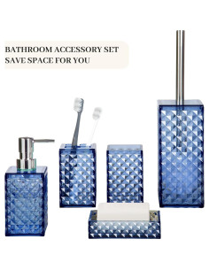 Juego de Accesorios de Baño RRM 5 Piezas Azul Moderno 2