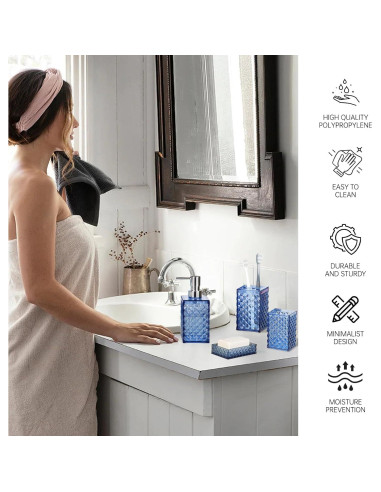 Juego de Accesorios de Baño RRM 5 Piezas Azul Moderno