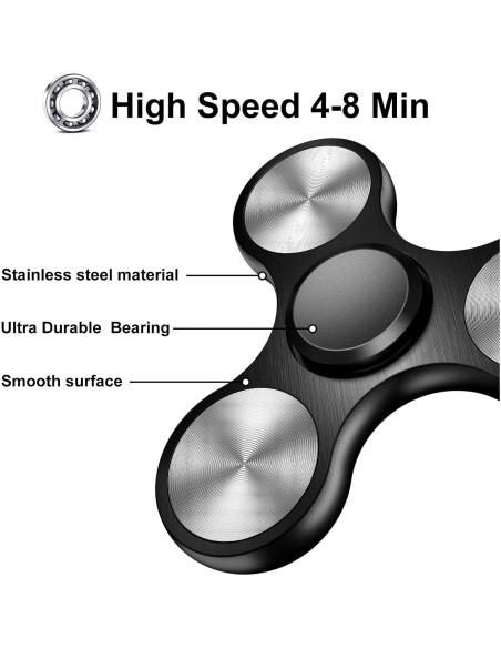 Fidget Spinner Isapral Negro con Rodamiento de Acero Inoxidable Fidget Spinner Isapral Negro con Rodamiento de Acero Inoxidable