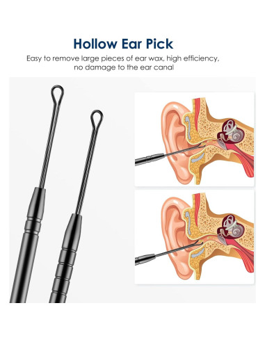 Kit de Limpieza de Oídos ECKXCH - 6 Herramientas de Acero Inoxidable