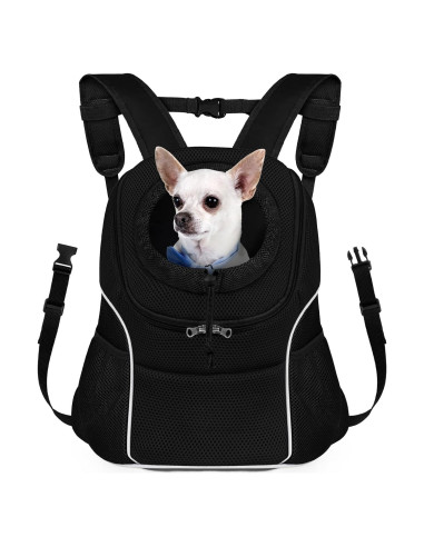 Mochila Porta Perro WOYYHO Negra para Mascotas Pequeñas 0.9-2kg