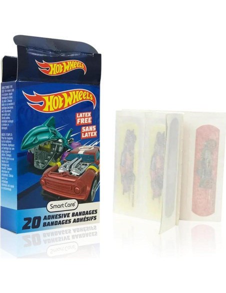 Curitas Adhesivas Hot Wheels 20 Unidades - Smart Care Curitas Adhesivas Hot Wheels 20 Unidades - Smart Care