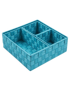 Cestas de Almacenamiento Tejidas Nicemoon Juego de 4 Aqua