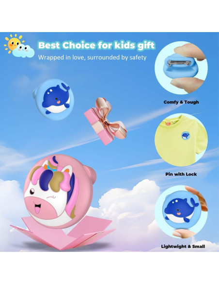 Estuche de Silicona Impermeable BIQIRE para AirTag - 2 Pcs Azul/Rosa Estuche de Silicona Impermeable BIQIRE para AirTag - 2 Pcs Azul/Rosa