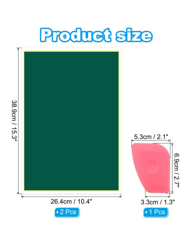 Papel de Grabado Láser PATIKIL 38.9x26.4 cm Verde Militar 2 Pcs