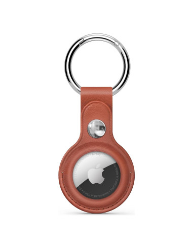 Funda de cuero para Air Tag Wowwat marrón - Soporte GPS 2021