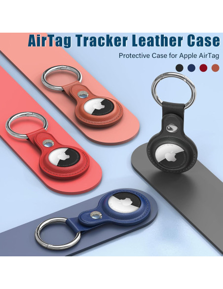 Funda de cuero para Air Tag Wowwat marrón - Soporte GPS 2021 Funda de cuero para Air Tag Wowwat marrón - Soporte GPS 2021