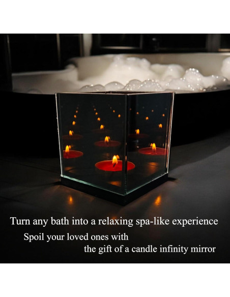 Soporte de Vela Tealight AlyMack con Espejo Infinito 1 Ranura Soporte de Vela Tealight AlyMack con Espejo Infinito 1 Ranura