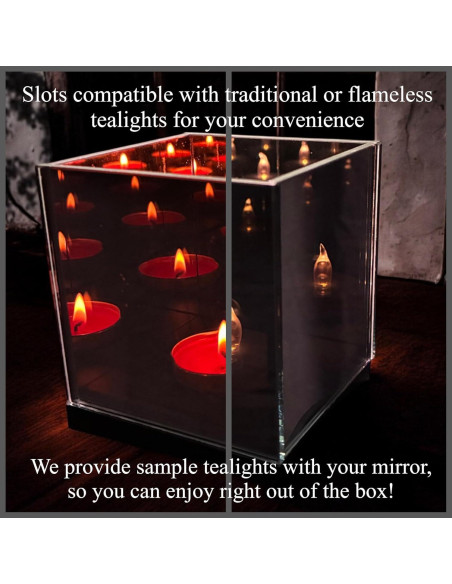 Soporte de Vela Tealight AlyMack con Espejo Infinito 1 Ranura Soporte de Vela Tealight AlyMack con Espejo Infinito 1 Ranura