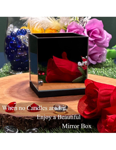 Soporte de Vela Tealight AlyMack con Espejo Infinito 1 Ranura