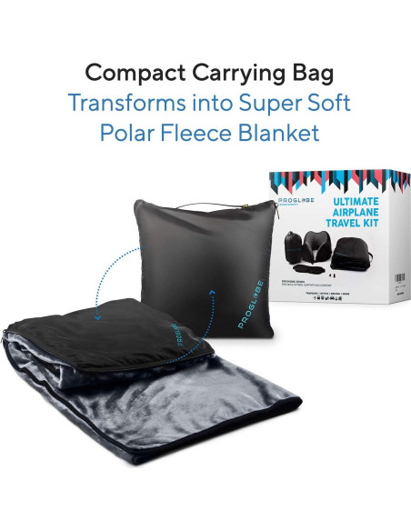 Kit de Viaje 4 en 1 Proglobe - Almohada Espuma Memoria y Manta Kit de Viaje 4 en 1 Proglobe - Almohada Espuma Memoria y Manta