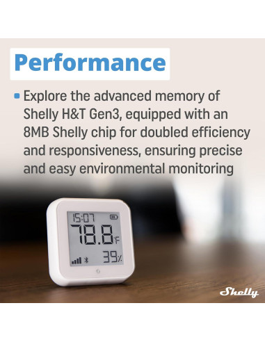 Sensor de Temperatura y Humedad Shelly H&T Gen3 Marfil Wi-Fi