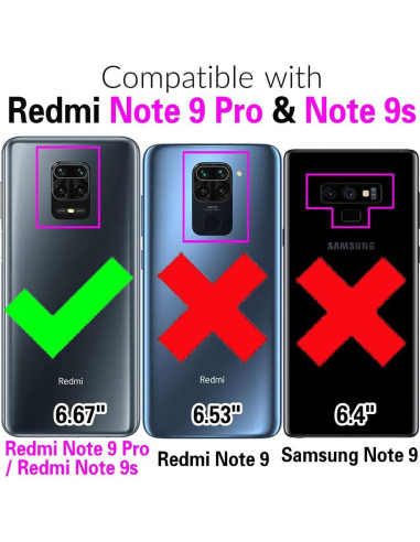 Funda Asuwish para Xiaomi Redmi Note 9 Pro/9S/Pro Max con Protector